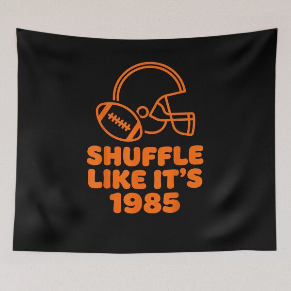 Item preview, Shuffle Like It's 1985 Retro Football Helmet Fan Design designed and sold by QuirkLabs.