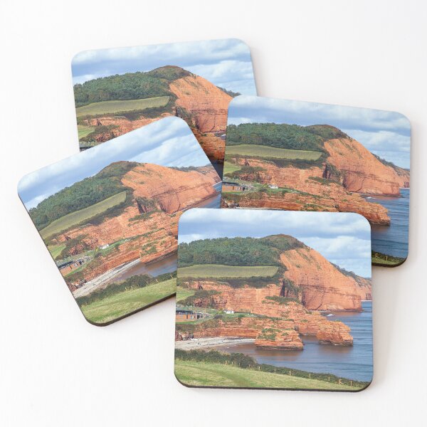 Item preview, Ladram Bay Jurassic Coast Photograph | Red Sandstone Sea Stacks, Devon Coastal Landscape designed and sold by leonwoods.