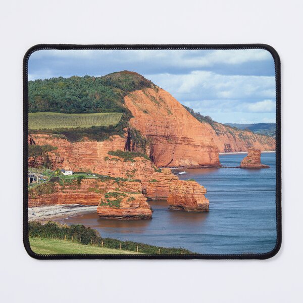 Item preview, Ladram Bay Jurassic Coast Photograph | Red Sandstone Sea Stacks, Devon Coastal Landscape designed and sold by leonwoods.