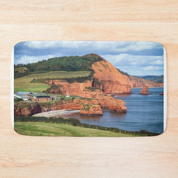 Item preview, Ladram Bay Jurassic Coast Photograph | Red Sandstone Sea Stacks, Devon Coastal Landscape designed and sold by leonwoods.