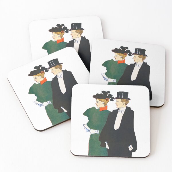 Item preview, Vintage Edward Penfield Lady & Gentleman illustration. designed and sold by Shoot-The-Moon.