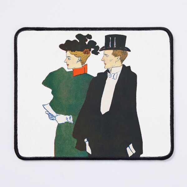 Item preview, Vintage Edward Penfield Lady & Gentleman illustration. designed and sold by Shoot-The-Moon.