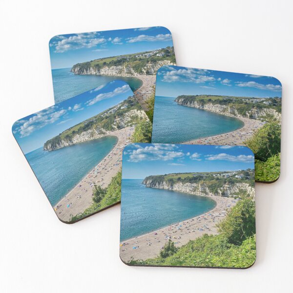 Item preview, Beer Beach Devon Photograph | Jurassic Coast Pebble Beach, Seaside Village Landscape designed and sold by leonwoods.