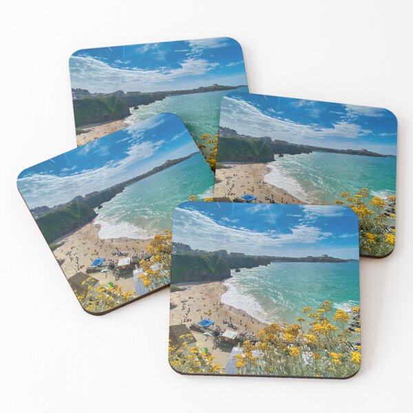 Item preview, Newquay Beach Cornwall Photograph | Sunny Surf Coast, Golden Sand & Atlantic Ocean designed and sold by leonwoods.