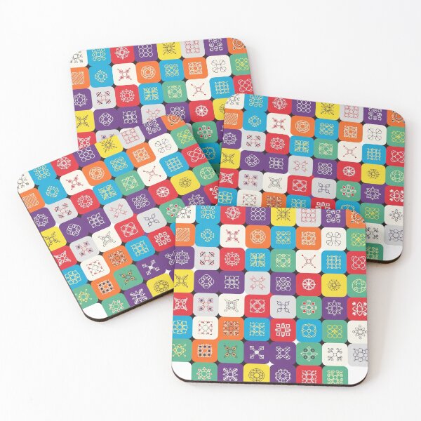 Item preview, Retro Geometric Icon Grid designed and sold by Kaleidoscope Print.