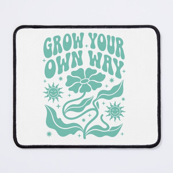 Item preview, Grow Your Own Way – Groovy Retro Floral Quote Art designed and sold by andry01.