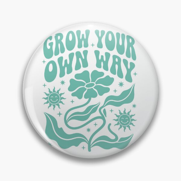 Item preview, Grow Your Own Way – Groovy Retro Floral Quote Art designed and sold by andry01.