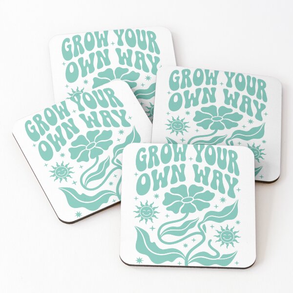Item preview, Grow Your Own Way – Groovy Retro Floral Quote Art designed and sold by andry01.