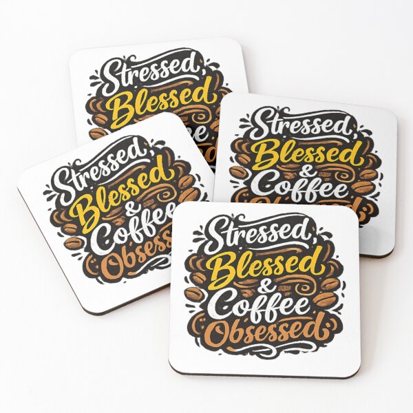 Item preview, Stressed Blessed Coffee Obsessed Quote designed and sold by Mix Mood.