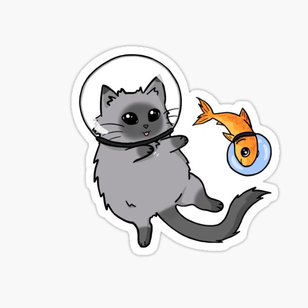 Item preview, spacecat and spacefish designed and sold by sivelobanova.