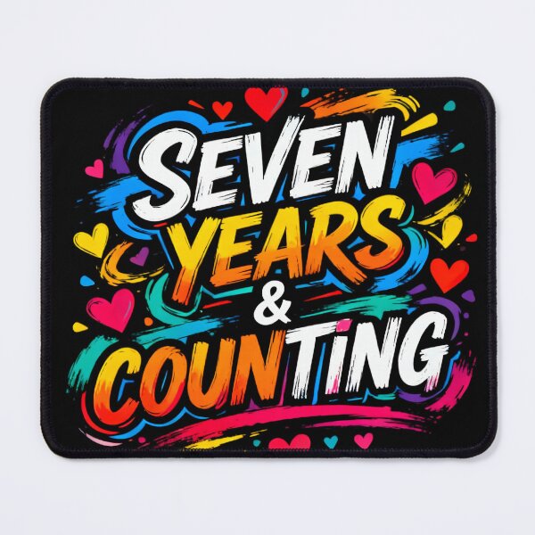 Item preview, Seven Years & Counting – Modern Anniversary Celebration designed and sold by FreeFromDefault.
