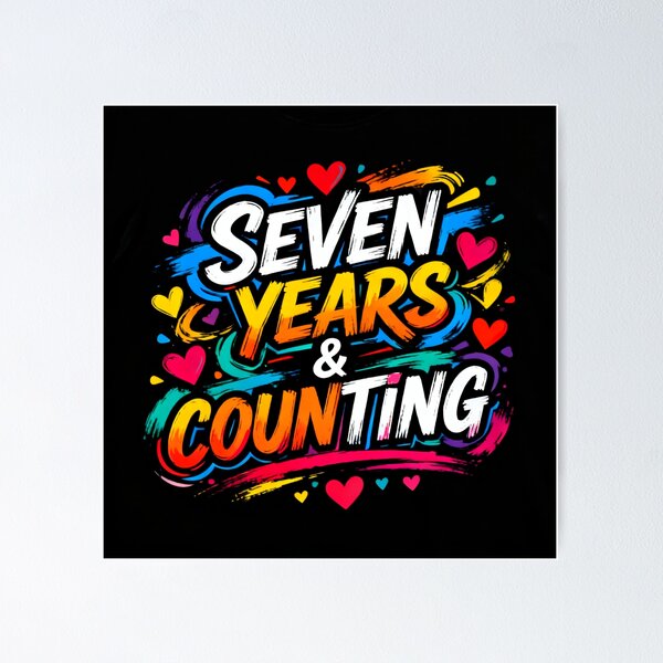 Item preview, Seven Years & Counting – Modern Anniversary Celebration designed and sold by FreeFromDefault.