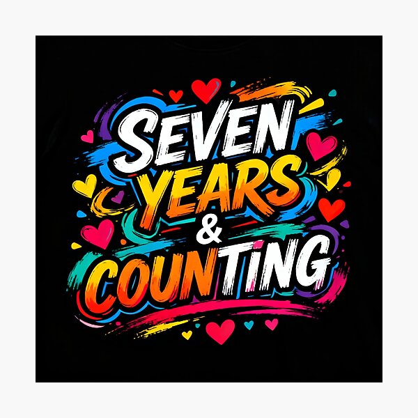 Item preview, Seven Years & Counting – Modern Anniversary Celebration designed and sold by FreeFromDefault.