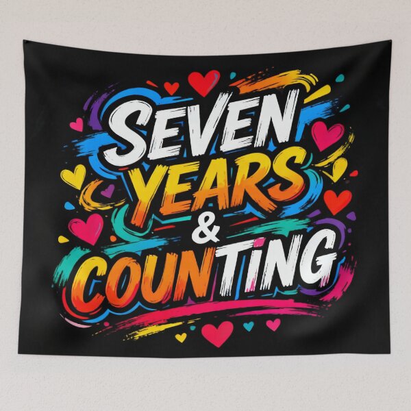 Item preview, Seven Years & Counting – Modern Anniversary Celebration designed and sold by FreeFromDefault.