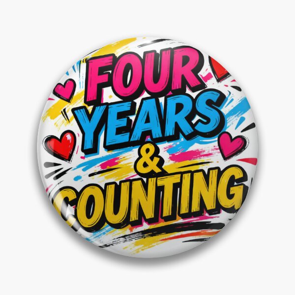Item preview, Four Years & Counting – Playful Anniversary Art designed and sold by FreeFromDefault.