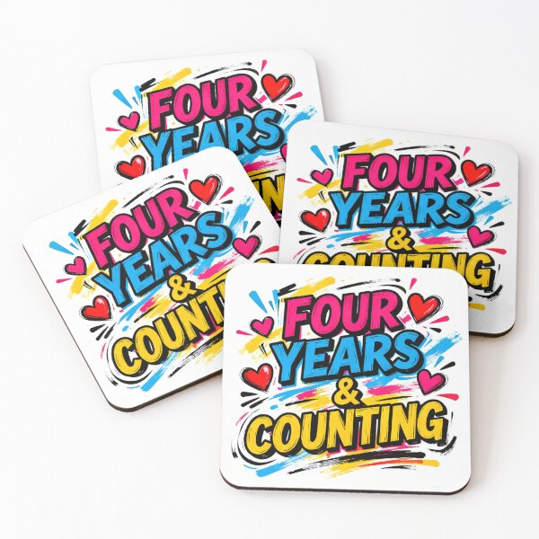 Item preview, Four Years & Counting – Playful Anniversary Art designed and sold by FreeFromDefault.