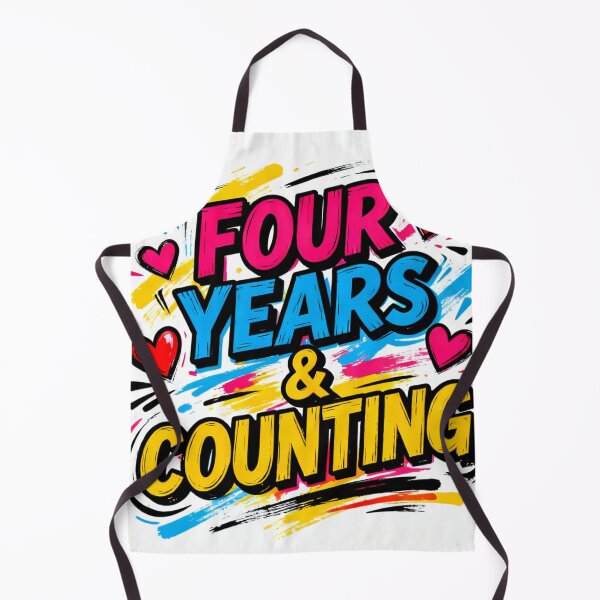 Item preview, Four Years & Counting – Playful Anniversary Art designed and sold by FreeFromDefault.
