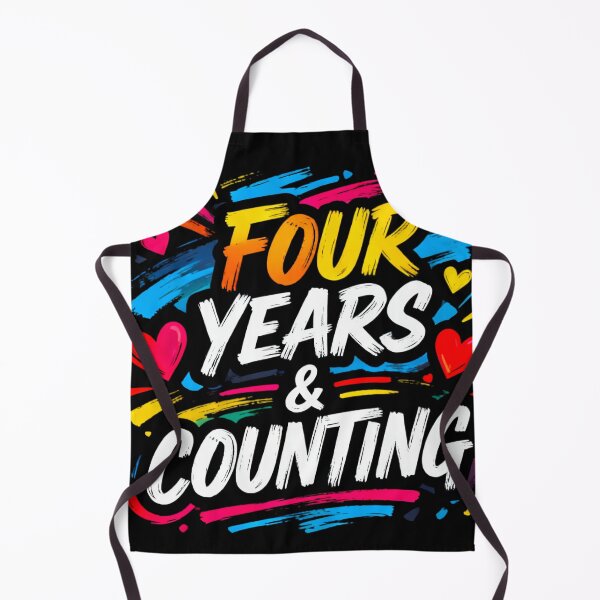 Item preview, Four Years & Counting – Colorful Anniversary Design designed and sold by FreeFromDefault.