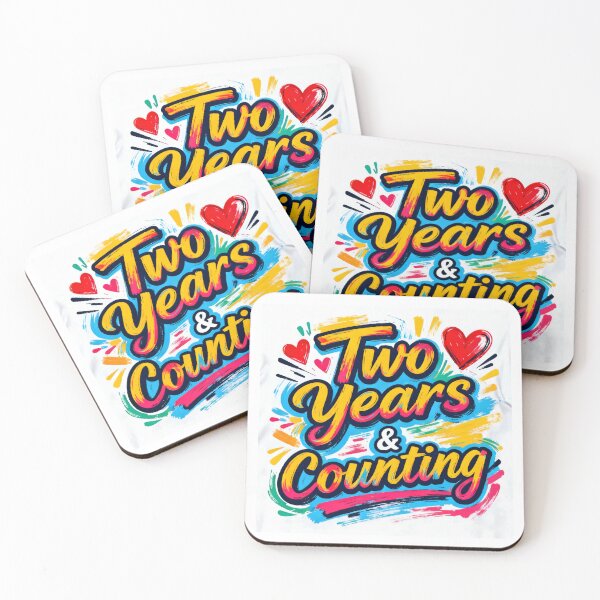 Item preview, Two Years & Counting – Yellow Anniversary Typography designed and sold by FreeFromDefault.