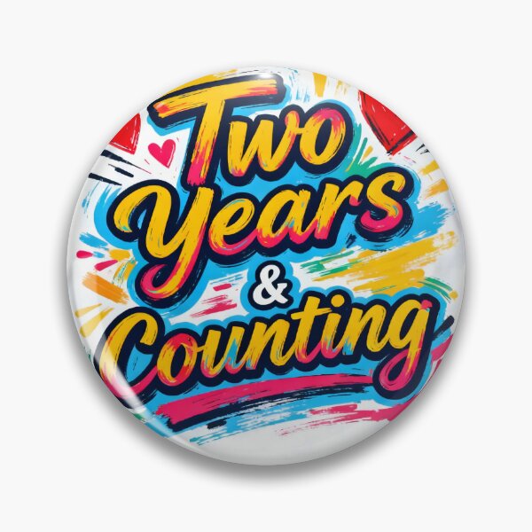 Item preview, Two Years & Counting – Yellow Anniversary Typography designed and sold by FreeFromDefault.