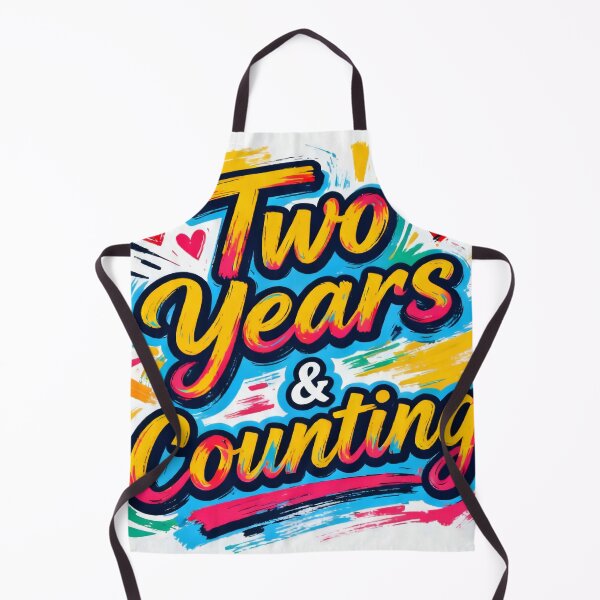 Item preview, Two Years & Counting – Yellow Anniversary Typography designed and sold by FreeFromDefault.