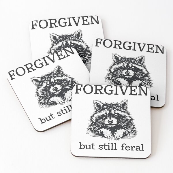 Item preview, Forgiven But Still Feral Raccoon Christian Humor Faith designed and sold by Nouna11.