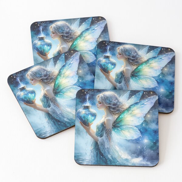 Item preview, Aquarius Moonwater Fairy – Celestial Keeper of Starlight designed and sold by Dream Bloom Gallery.