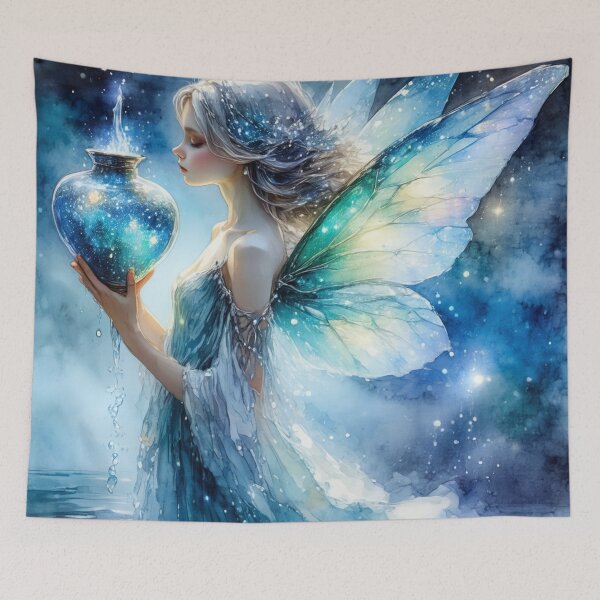 Item preview, Aquarius Moonwater Fairy – Celestial Keeper of Starlight designed and sold by Dream Bloom Gallery.
