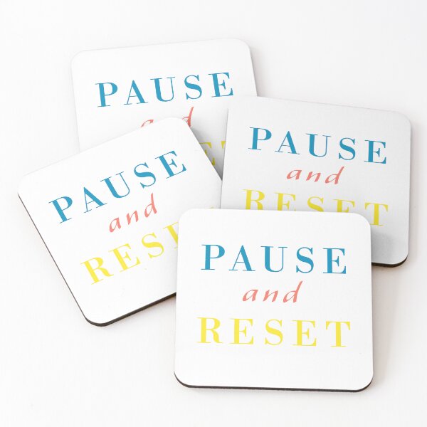 Item preview, Pause and Reset – Minimal Mindfulness Quote Design designed and sold by Bloom And Breathe.