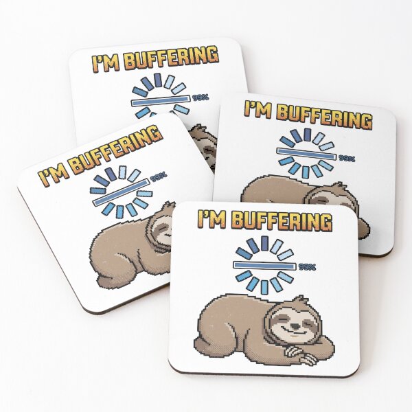 Item preview, Im Buffering Funny Pixel Art Sloth Loading designed and sold by Fenay Designs.