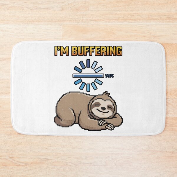 Item preview, Im Buffering Funny Pixel Art Sloth Loading designed and sold by Fenay Designs.