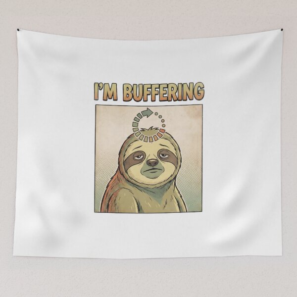 Item preview, Im Buffering Funny Sloth Retro Comic Style designed and sold by Fenay Designs.