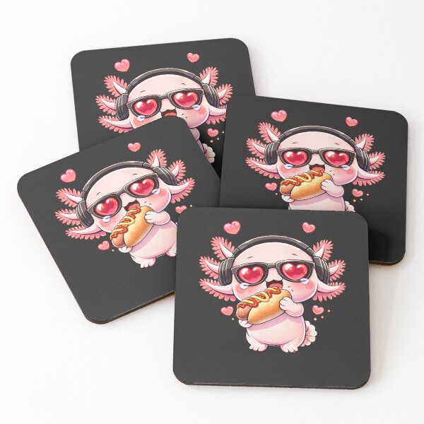 Item preview, Hot Dog Love Axolotl – Cute Kawaii Axolotl Eating Hot Dog Chibi Anime Art designed and sold by ColorSplash123.