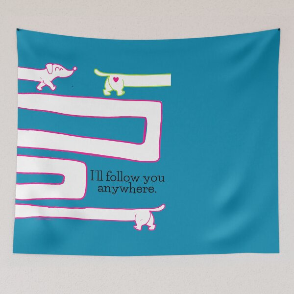 Item preview, I'll Follow You Anywhere! - Cute Pink Long Dog Design not only for Valentines Day! designed and sold by MirAgi.
