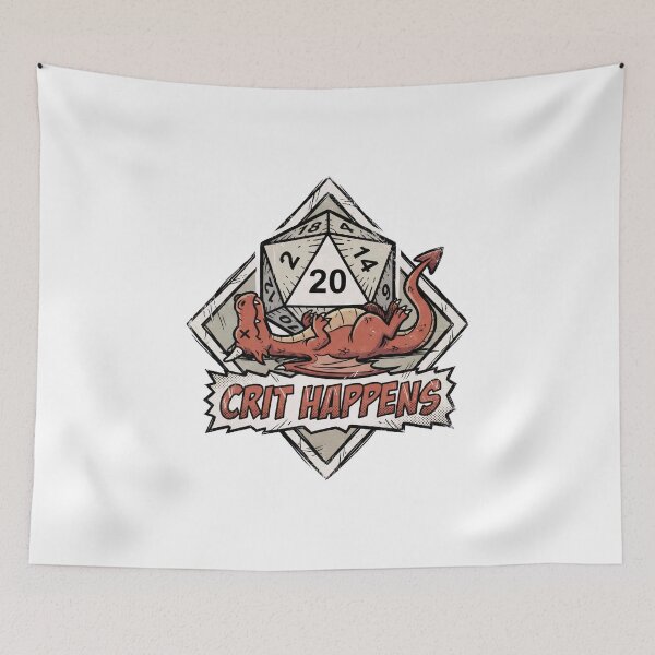 Item preview, Crit Happens Red Dragon RPG Dice Funny designed and sold by Fenay Designs.