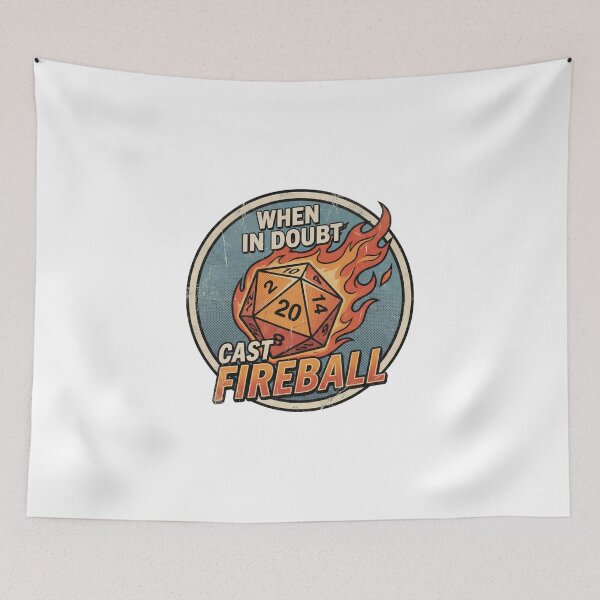 Item preview, When In Doubt Cast Fireball RPG Dice Funny designed and sold by Fenay Designs.