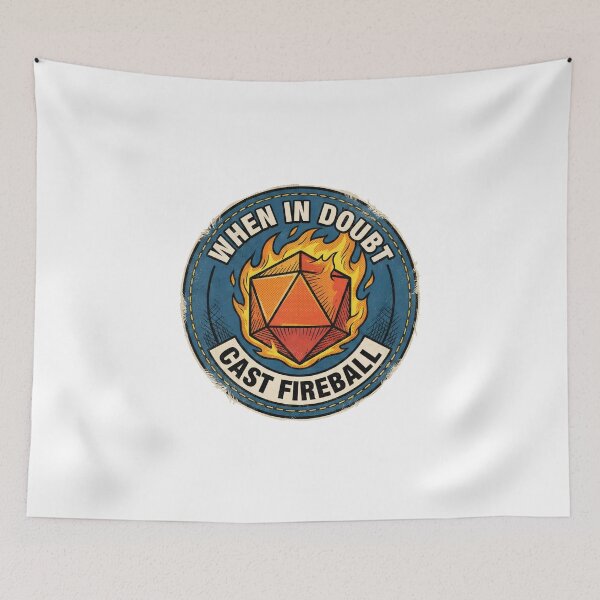 Item preview, When In Doubt Cast Fireball RPG Dice Magic designed and sold by Fenay Designs.