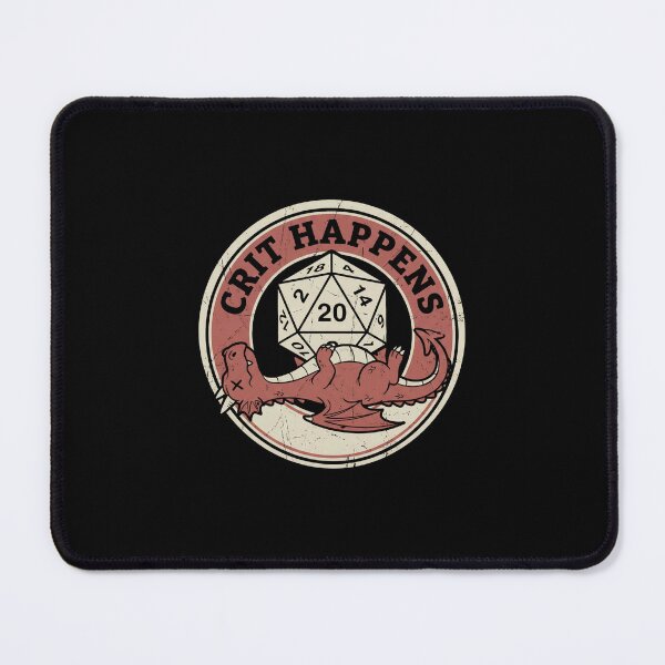 Item preview, Crit Happens Red Dragon RPG Dice Badge designed and sold by Fenay Designs.