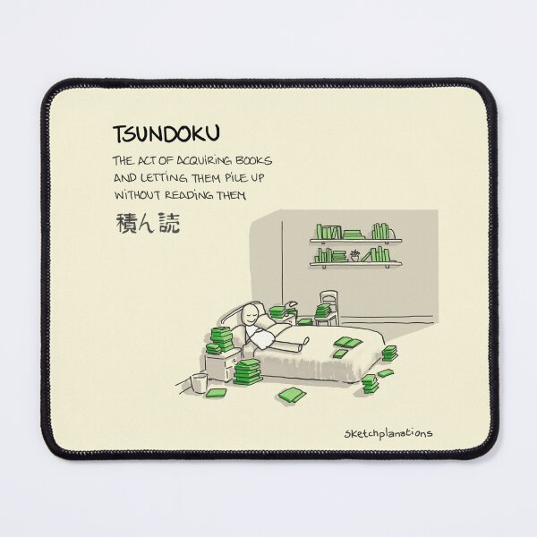 Artikelvorschau, Tsundoku entworfen und verkauft von Sketchplanations.