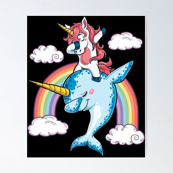 Unicorn Riding Narwhal T shirt Squad Girls Kids Rainbow Unicorns Gifts  Party Poster for Sale by LiqueGifts