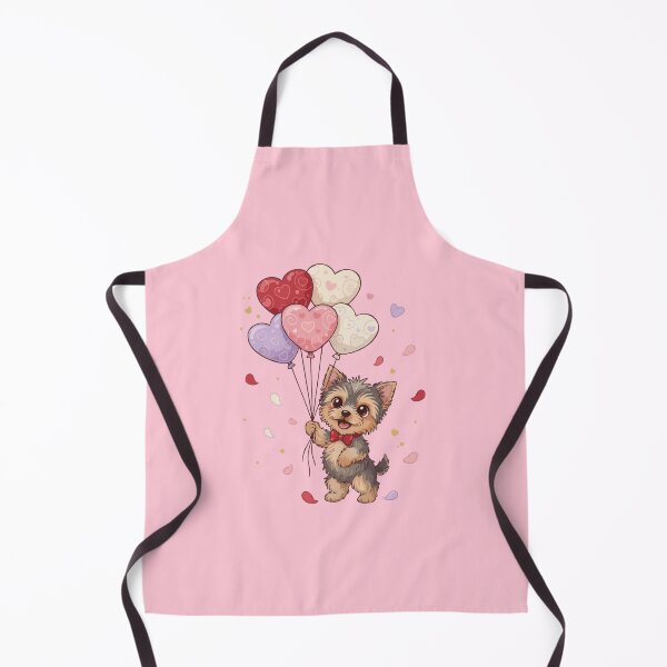 Item preview, Adorable Yorkshire Terrier Valentine’s Day Puppy with Heart Balloons Vector Illustration designed and sold by The Real Life Symphony.