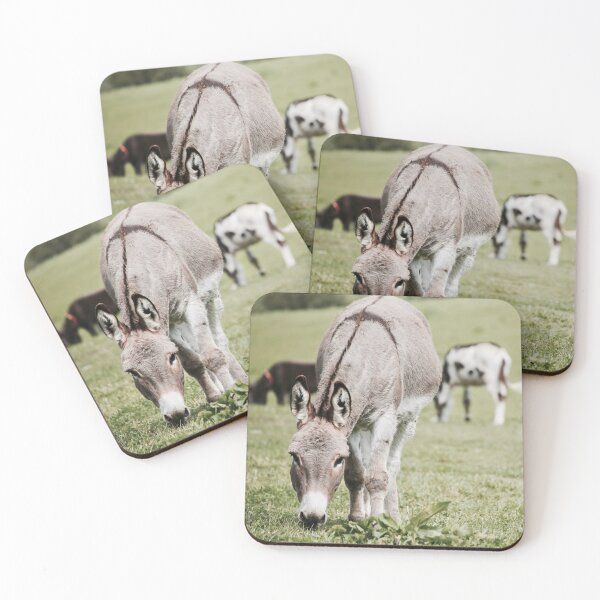 Item preview, Donkey Grazing in a Field – Cute Farm Animal Photography designed and sold by leonwoods.