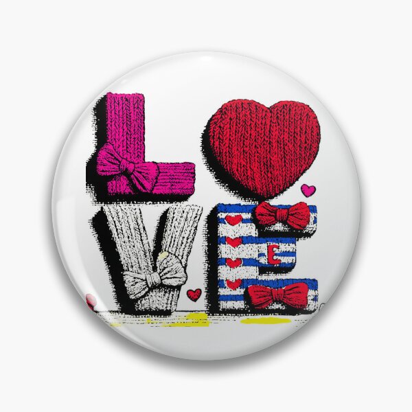 Item preview, Knitted Love Typography with Bows and Hearts Illustration designed and sold by BEYOGGA.