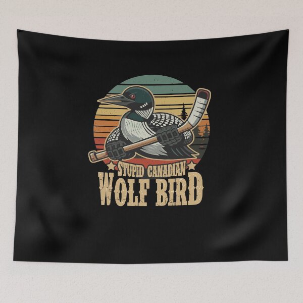 Item preview, Stupid Canadian Wolf Bird Vintage Heated Hookey Loon Meme designed and sold by  MOHAMED.