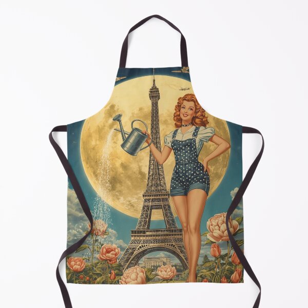 Item preview, Giant Pin-Up Moon Gardener Surreal Retro Whimsical Storybook Art designed and sold by MissSaylor.