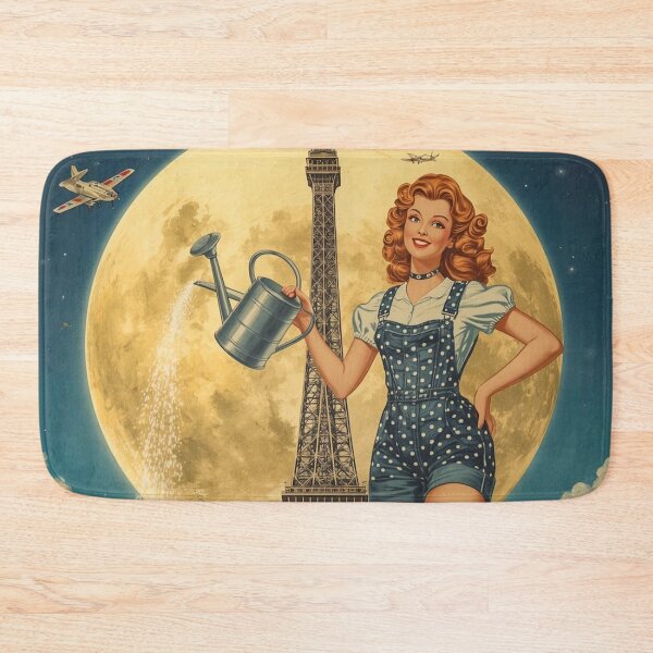 Item preview, Giant Pin-Up Moon Gardener Surreal Retro Whimsical Storybook Art designed and sold by MissSaylor.