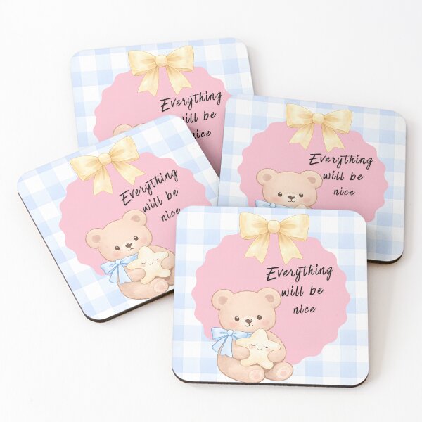 Item preview, Everything Will Be Nice Cute Bear Pastel Art Phjattern  designed and sold by ClamberryStudio.