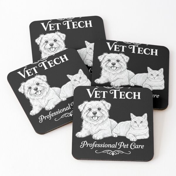 Item preview, Vet Tech Professional Pet Care - Cute Dog and Cat Sketch designed and sold by Trendora Stor.