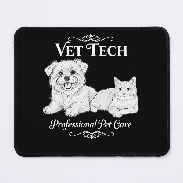 Item preview, Vet Tech Professional Pet Care - Cute Dog and Cat Sketch designed and sold by Trendora Stor.