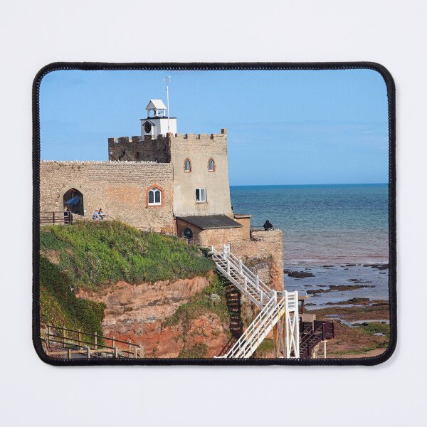 Item preview, Clock Tower at Jacob’s Ladder Beach, Sidmouth – Coastal Landmark Photography, Devon Seaside designed and sold by leonwoods.